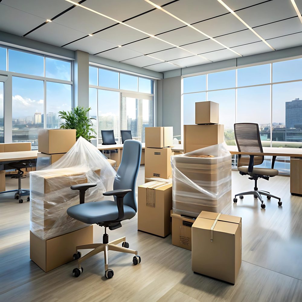modern-office-space-with-wrapped-chairs-stacked-boxes-ready-moving-min